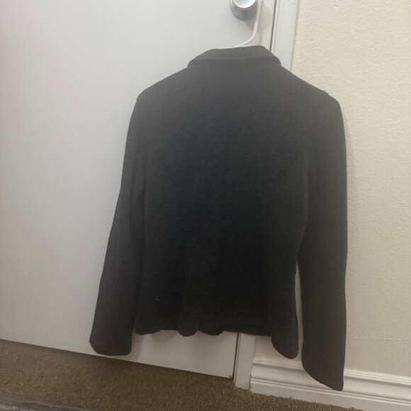 Zara new with tags Charcoal dark gray knit fitted blazer - Picture 2 of 3